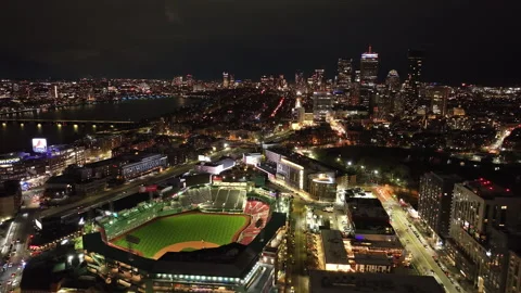 Aerial view of Boston at night 動画素材 333933706
