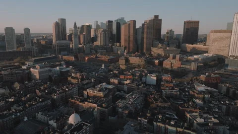 Aerial view of Boston's North End Video stock 333524317