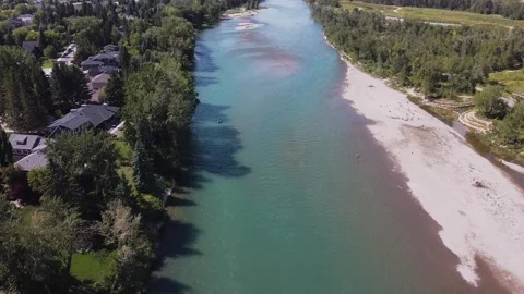 Aerial view of Bow River, Calgary Video stock 139429550