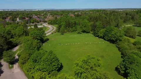 Aerial View of Boyd Conservation Park in Vaughan Ontario Video stock 335797961