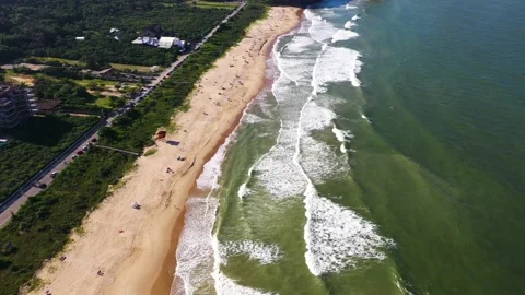 Aerial view of Brava beach during the summer, Santa Catarina, Brazil. Stock Footage 152477366