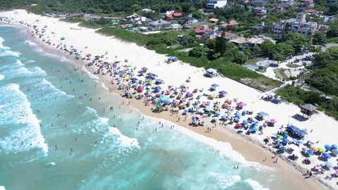Aerial view of Brava Beach in Florianopolis, Santa Catarina Vidéo 317726208