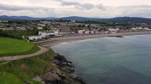 Aerial view of Bray Head in county Wicklow Ireland Stock Footage 119271415