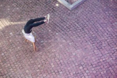 Aerial view of breakdancing Stock Photos