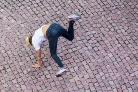 Aerial view of breakdancing Stock Photos