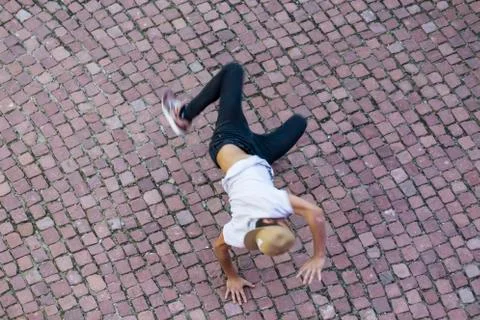 Aerial view of breakdancing Stock Photos