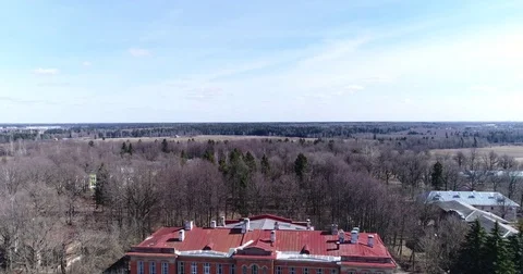 Aerial view Brick building Stock Footage 74361712
