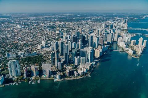 Aerial view of Brickell Stock Photos