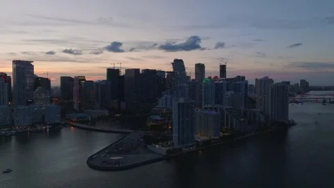 Aerial view of Brickell skyline in Miami, United States. Stock Footage 342479508
