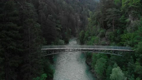 Aerial view of a bridge in the Alps. Stock Footage 133736124