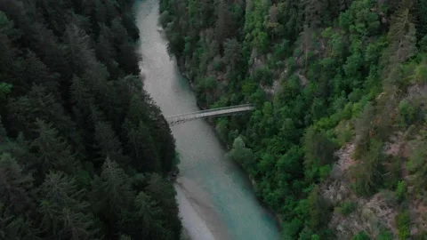 Aerial view of a bridge in the Alps. Stock Footage 133736204