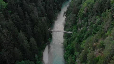 Aerial view of a bridge in the Alps. Stock Footage 133736223