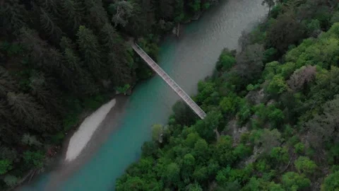 Aerial view of a bridge in the Alps. Stock Footage 133736284