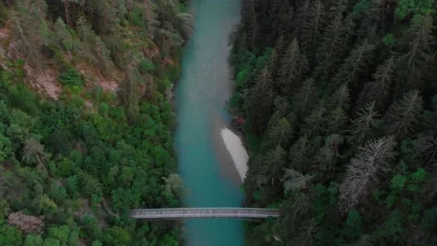 Aerial view of a bridge in the Alps. Stock Footage 133736450