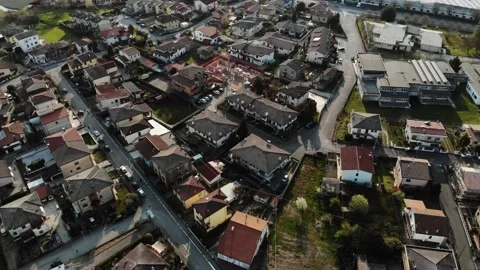 Aerial view of a bridge and river in Veneto (Italy). Stock Footage 154650196