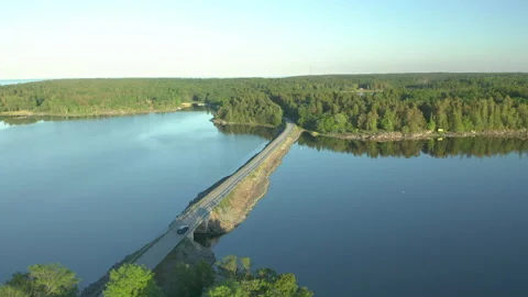 Aerial view of bridge between two inslands Video stock 134176873