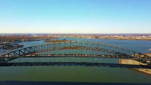 Aerial View Bridge Construction and Cars 4K Stock Footage 69876509