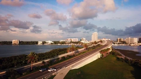 Aerial view of bridge Stock Footage 113338269