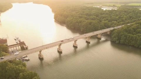 Aerial view of bridge Stock Footage 135532158
