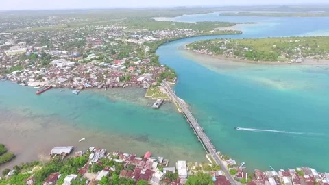 Aerial view of bridge at Kei Island, Mol... | Stock Video | Pond5