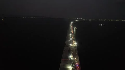 Aerial view of the Bridge Mumbai Trans Harbour Sea Link 動画素材 293501448