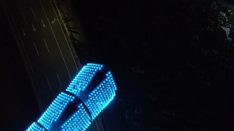 Aerial view of bridge at night in Kampung Baru Stock Footage 150290750