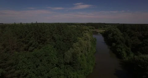Aerial view of a bridge over a river Video stock 88605983