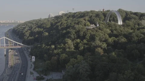 Aerial View of a bridge Union Stock Footage 129420852