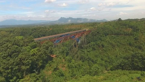 Aerial view of bridge in West Java, Indonesia Video stock 85601626