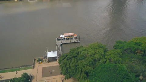 Aerial View of Brisbane River 4K Stock Footage 61591090