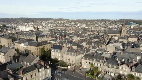 Aerial view of Brive-la-Gaillarde in january by drone 16 Stock Footage 302204692