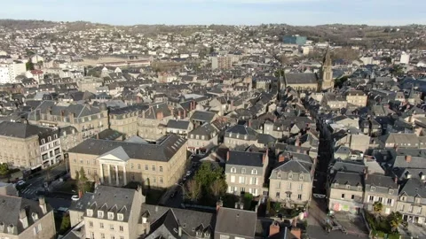 Aerial view of Brive-la-Gaillarde in january by drone 15 Stock Footage 302204746