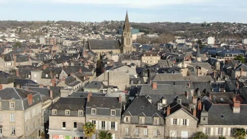 Aerial view of Brive-la-Gaillarde in january by drone 19 Video stock 302205384