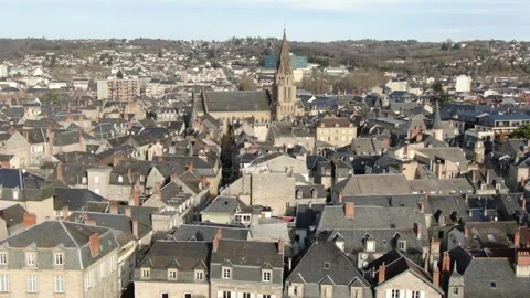Aerial view of Brive-la-Gaillarde in january by drone 21 Video stock 302205665