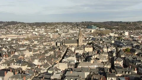 Aerial view of Brive-la-Gaillarde in january by drone 02 Stock-Footage 302206308