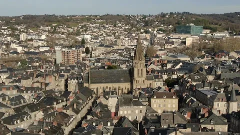 Aerial view of Brive-la-Gaillarde in january by drone 04 Stock-Footage 302206470