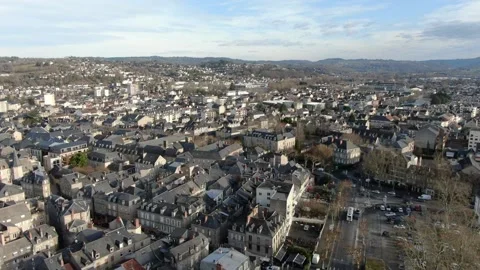 Aerial view of Brive-la-Gaillarde in january by drone 06 Stock Footage 302206740