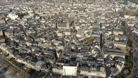 Aerial view of Brive-la-Gaillarde in january by drone 11 Video stock 302207768