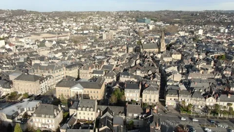 Aerial view of Brive-la-Gaillarde in january by drone 14 Stock Footage 302208149