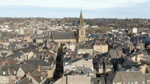 Aerial view of Brive-la-Gaillarde in january by drone 20 Stock-Footage 302208249