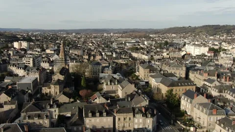 Aerial view of Brive-la-Gaillarde in january by drone 03 Stock-Footage 302208366