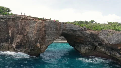 Aerial view of Broken Beach, Bali Vidéo 218322807