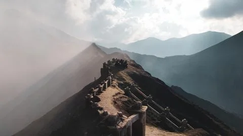 Aerial view of Bromo volcano, Java, Indonesia 스톡 사진