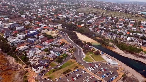 Aerial view of Bronte Beach and ocean pool in Sydney, Australia Stock Footage 337165001