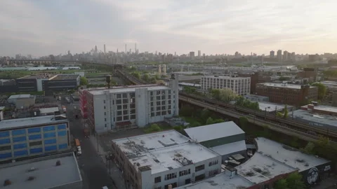 Aerial view of The Bronx on a spring afternoon Stock Footage 308974532