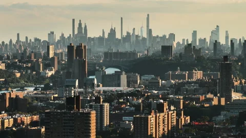 Aerial view of The Bronx on a summer day Stock Footage 344771002