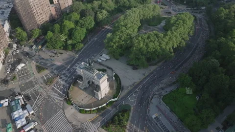 Aerial view of the Brooklyn Half Marathon Vídeo Stock 309415862