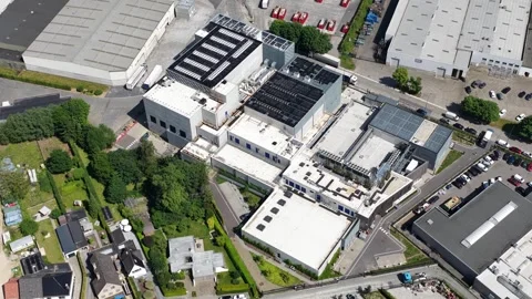 Aerial View of Brussels Hyperscale Data Center Stock Footage 337448181