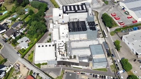 Aerial View of Brussels Hyperscale Data Center Stock Footage 337448535
