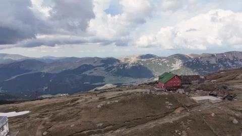 Aerial view of Bucegi Mountains landscape in Sinaia, Romania. Stock Footage 340219568